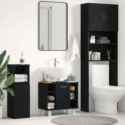 Obrázek produktu pro Koupelnová skříň Černý dub 60 x 32 x 54 cm kompozitní dřevo