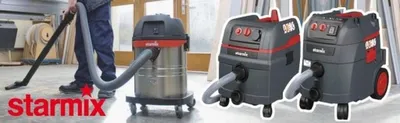 Obrázek produktu pro Starmix L-1625, 1600 W, Bubnový vysavač, Suché a mokré, 25 l, 69 dB, Černá, Červená