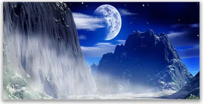 Produktbild von Glasbilder 140x70 Wandbild Druck auf Glas Gebirge Nacht Landschaft