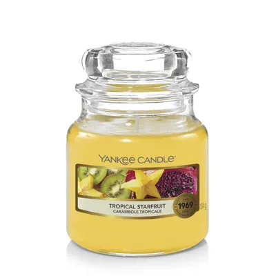 Produktbild von Yankee Candle Tropical Starfruit Small Jar, Zylinder, Gelb, Agave, Grapefruit, Jasmin, Lilie, Ananas, Vanille, 30 h, 1 Stück(e)