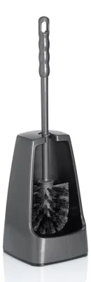 Produktbild von kela Klobürste mit Behälter halbseitig geöffnet, 38 cm, Toilettenbürste, WC Bürstengarnitur Levin, dunkelgrau