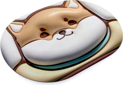 Zdjęcie produktu dla FEBE Mata łazienkowa 3D pies Shiba, dywanik łazienkowy antypoślizgowy, pochłaniający wodę, 58x38 cm