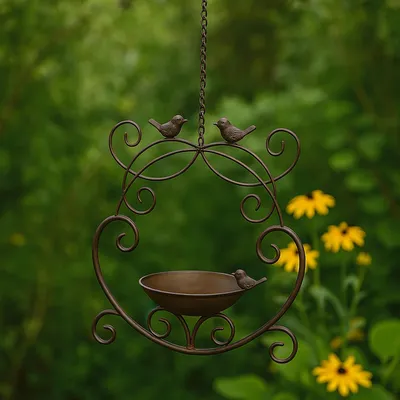 Produktbild von Vogeltränke Metall Hängend dekorative Schale wetterfest für Garten und Balkon formano