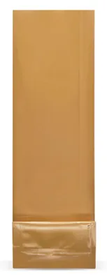 Produktbild von 500x Blockbodenbeutel Gold  80 + 50mm x 252mm 4-lagig