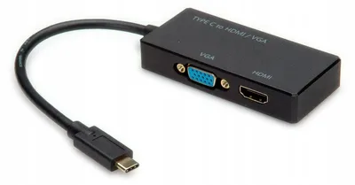 Produktbild von VALUE USB-C auf HDMI VGA Adapter 4K Schwarz