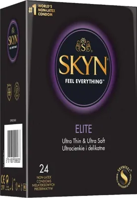 Produktbild von 24 Stück SKYN Elite Kondome Skynfeel Latexfrei Extra Dünn Extra Weich 53mm Breit