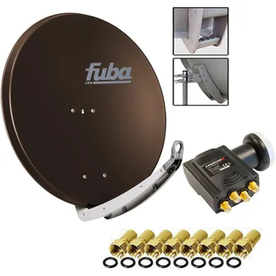 Produktbild von Fuba DAA 850 Sat Schüssel Braun 85x85cm Deluxe LNB Quad PremiumX 8x F-Stecker