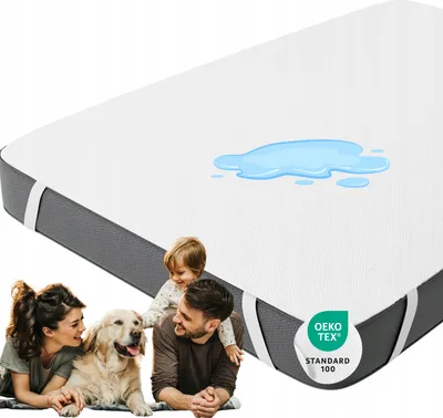 Zdjęcie produktu dla Ochraniacz na materac 160x200 cm – wodoodporny podkład, nakładka ochronna, pokrowiec na łóżko, mata higieniczna