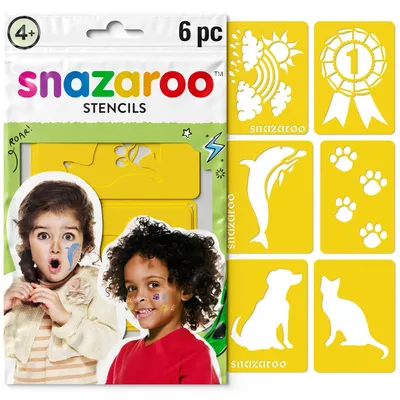 Produktbild von Snazaroo Schmink Schablonen Set, 6 wiederverwendbare Acryl Schablonen