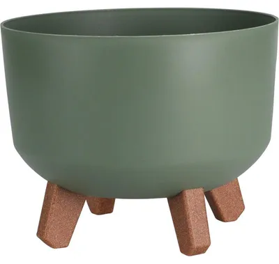 Image de PROGARDEN Pot de fleurs sur pieds, rond, 24 cm, vert KO-Y89300580