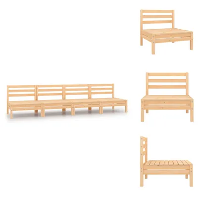 Produktbild von vidaXL Garten-Mittelsofas 4 Stk. Massivholz Kiefer -  Gartenmöbel-Sets