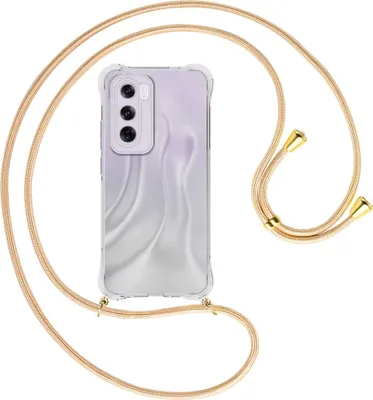 Produktbild von Handykette Backcover-Schutzhülle mit Band (Metall goldfarben) für OPPO Reno 12 Pro 5G - Goldkordel
