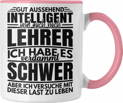 Produktbild von Trendation - Lustiger Spruch Lehrer Tasse Geschenk Abschied Abschiedsheschenk Lehrer Abi Abitur Spruch (Rosa)