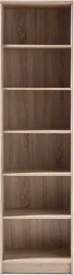 Produktbild von Bücherregal - Eichedekor Sonoma - 54 x 198 cm - 1 fester Boden - 4 Einlegeböden
