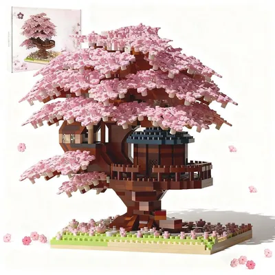 Produktbild von Kirschblüten Baumhaus Baukasten 2151 Teile Mini Architektur Set