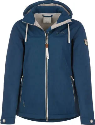 Produktbild von Dry Fashion Damen Softshelljacke Baltrum - Melierte Jacke mit Fleece-Innenfutter in Navy Melange Größe 44