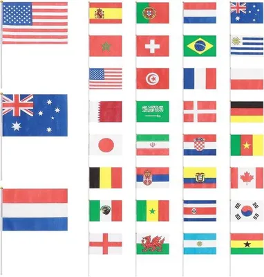 Produktbild von Internationale Welt-Stickflaggen-Poster - Handgehaltener Buntband - Europäischer Stringpennant - Fußball-Events-Fahne