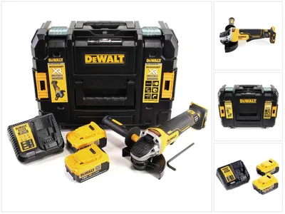 Imagen del producto de Amoladora angular sin cable DeWalt DCG 406 M2 18V 125mm sin escobillas + 2x batería 4.0Ah + cargador + TSTAK