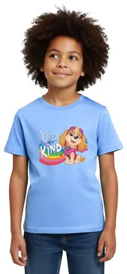 Produktbild von Spreadshirt Paw Patrol Skye Regenbogen-Design Kinder T-Shirt, 98/104 (3-4 Jahre), Himmelblau