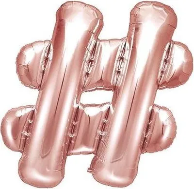 Zdjęcie produktu dla Balon foliowy #, 35cm, różowe złoto
