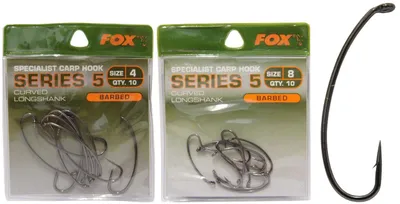 Produktbild von Fox Haken Karpfenhaken Series 5 Boiliehaken Boilies Pellets Angelhaken, Größe:8