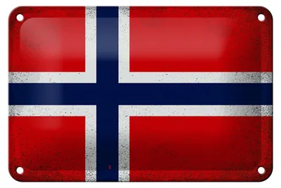 Produktbild von Blechschild Flagge Norwegen 18x12cm Flag Norway Vintage Dekoration