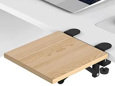 Produktbild von Famanu Ergonomische Schreibtischverlängerung mit klappbarer Tastaturablage - Schwarz
