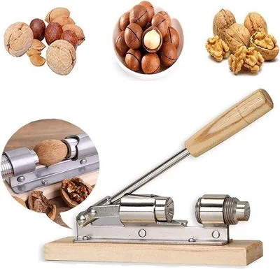 Produktbild von Handkräftiger Nussknacker für Walnüsse, Pecannüsse, Holzbasis