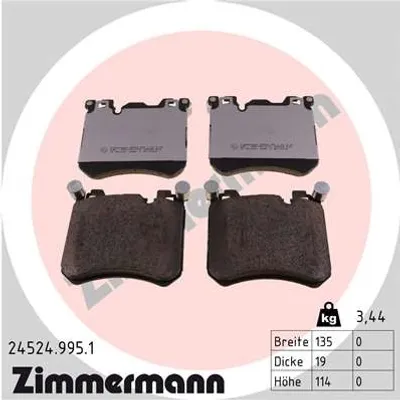 Produktbild von ZIMMERMANN Bremsbeläge Satz Vorne Bremsklötze für BMW X5 (E70) 24524.995.1