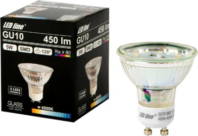 Produktbild von LED-line LED GU10 5W = 50W Reflektor 450lm 120° Glas 220-260V Neutralweiß 4000K