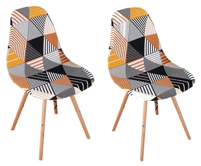 Stoelhoes set van 2 – Stretch Jacquard, wasbaar, universal