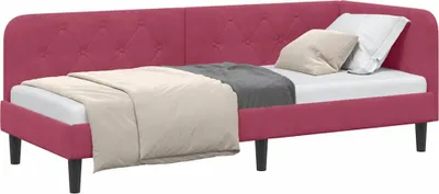 Obrázok produktu pre Rohový rám postele Víno červené 80 x 200 cm Zamat