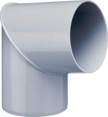 Produktbild von INEFA Fallrohrbogen 80 Grad, PVC DN100 / 100mm Grau Verbindungsstück Dachrinnenzubehör, einfache Steckmontage,  Germany