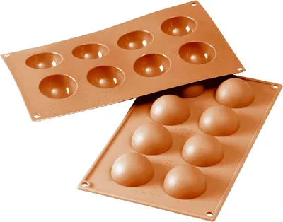 Produktbild von Silikomart Muffinbackform Halbkugel 8er Ø5cm H 2,5cm Silikon, terracotta