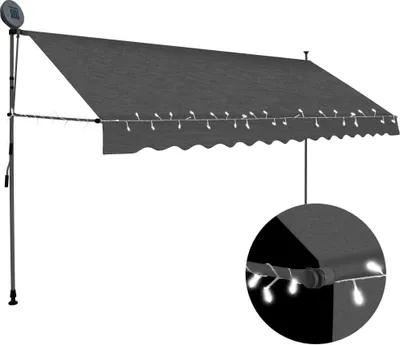 Produktbild von Einziehbare Markise Handbetrieben mit LED 350 cm Anthrazit