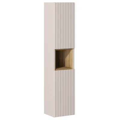 Produktbild von Hochschrank mit Regaleinsatz, kaschmir und Eiche, NEWPORT-56-CASHMERE