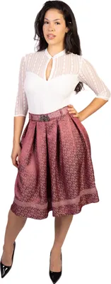 Produktbild von Trachtl Giselle Faltenrock mit Gürtel 44 Bordeaux/Weiß