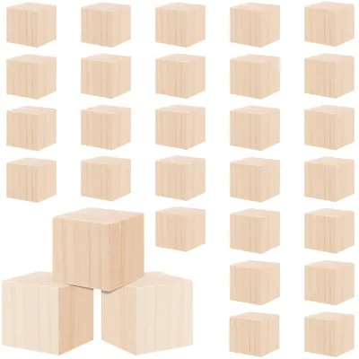 Holzwürfel 5x5x5 cm, 30 Stück, unbehandelt, zum Basteln und DIY