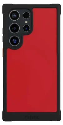 Produktbild von NIVOCASE Hülle für Samsung Galaxy S24 Ultra  Stoßfeste Handyhülle NIVOmax Case Schwarz Farbe Rot einfarbig