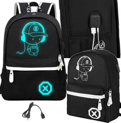 Produktbild von Schulrucksack für Jugendmusik reflektierend usb mehrkammerig leuchtend