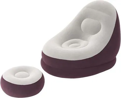 Productafbeelding van Famanu loungefauteuil met voetbank - Comfortabele relaxstoel - 121 x 100 x 86 cm