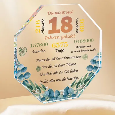 Immagine prodotto di Decorazioni in acrilico per il diciottesimo compleanno, adatte come regalo per donne e uomini, ideali per la decorazione della casa