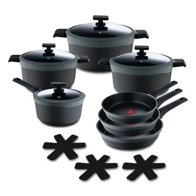 Produktbild von Topfset Masterpro REECO MP 12 Stücke Schwarz