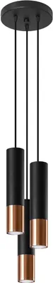 Produktbild von Hängeleuchte LOOPEZ 3P schwarz/kupfer 3xGU10 10W Stahl 90x20x20cm Sollux Lighting