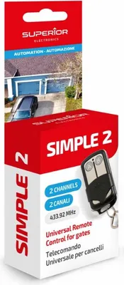 Produktbild von Simple Universal Fernbedienung für Garagentoröffner / Toröffner / 433 MHz - 2 Kanal