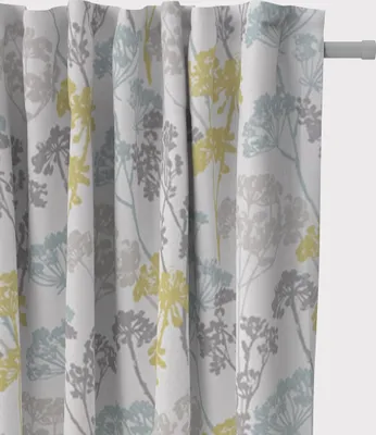 Produktbild von SCHÖNER LEBEN. Vorhang Blumen Gräser Mineral blau grün grau 245cm Aufhängung Smok-Schlaufenband