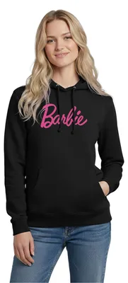 Produktbild von Spreadshirt Barbie Klassisches Logo Damen Hoodie, L, Schwarz