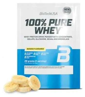 Obrázok produktu pre Srvátkový proteínový prášok, 28g, BIOTECH USA "100% Pure Whey", banán
