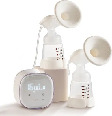 Image de Tire-lait électrique double - Tire-lait 7W - Pompe d'allaitement 280±20mmHg avec 4 modes et 16 niveaux réglables - ≤45dB Ultra-silencieux - Tirer le lait maternel sans souci en déplacement