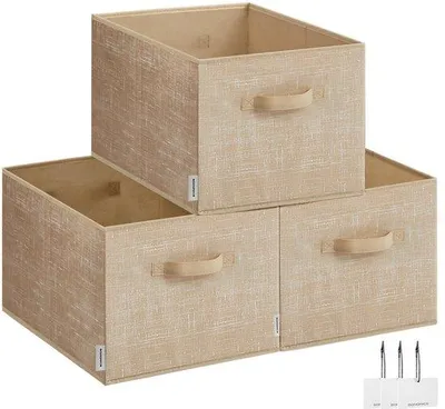 Produktbild von Aufbewahrungsboxen Set von 3, faltbar, 40 x 30 x 24 cm, ideal zur Organisation von Gegenständen